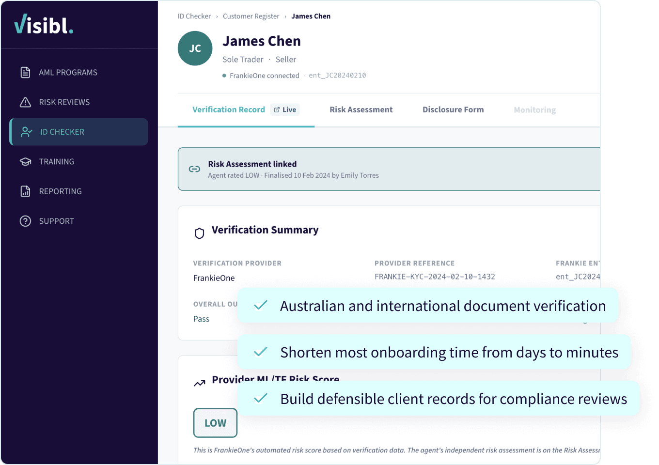 Onboarding and verification
